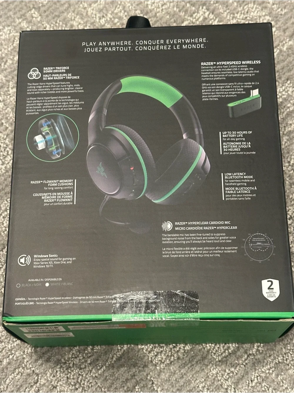 NEW Sealed Razer Kaira HyperSpeed Wireless Xbox Gaming Headset NIB